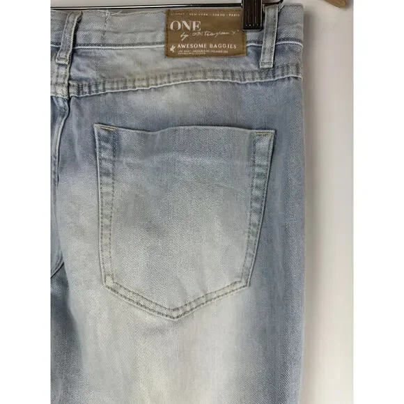 One x OneTeaspoon Awesome Baggies Denim Boyfriend Jeans Distressed Light Wash 28 - Picture 8 of 13
